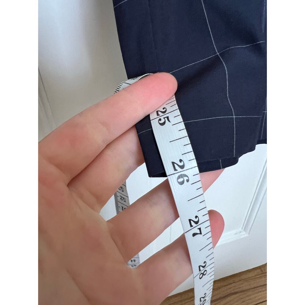 Athleta Brooklyn Textured Ankle Pant Blue WIndowpane Pattern Check Women's 8P - Picture 11 of 14